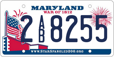 MD license plate 2AB8255