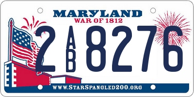 MD license plate 2AB8276