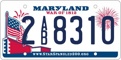 MD license plate 2AB8310