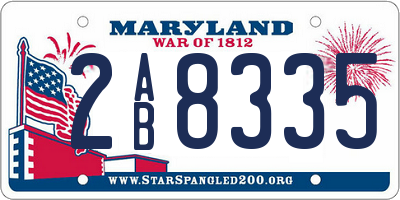 MD license plate 2AB8335