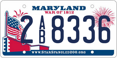 MD license plate 2AB8336