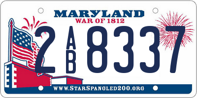 MD license plate 2AB8337