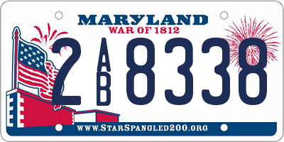 MD license plate 2AB8338
