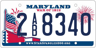 MD license plate 2AB8340