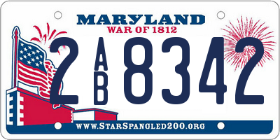 MD license plate 2AB8342