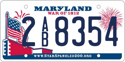 MD license plate 2AB8354
