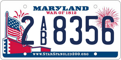 MD license plate 2AB8356