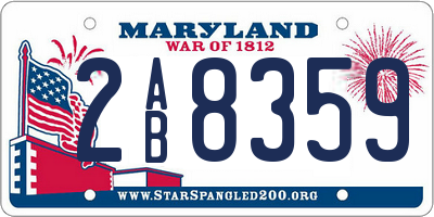 MD license plate 2AB8359