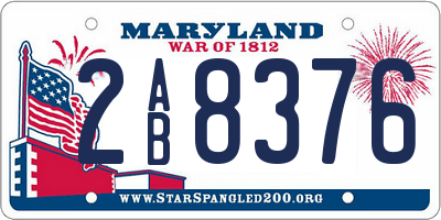 MD license plate 2AB8376