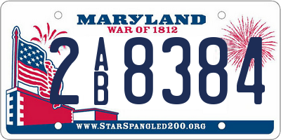 MD license plate 2AB8384