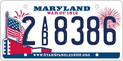 MD license plate 2AB8386