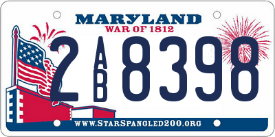 MD license plate 2AB8398