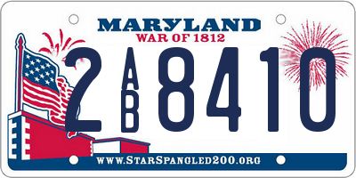 MD license plate 2AB8410