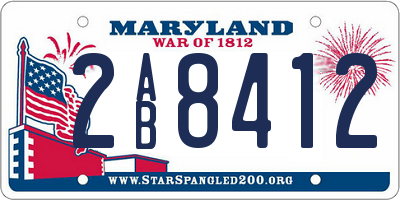 MD license plate 2AB8412