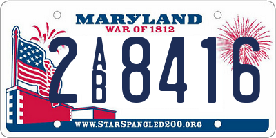 MD license plate 2AB8416