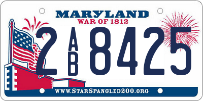 MD license plate 2AB8425