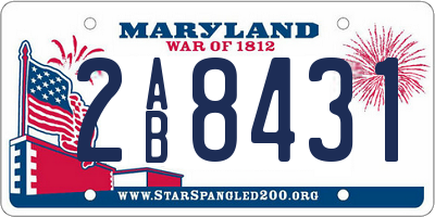MD license plate 2AB8431