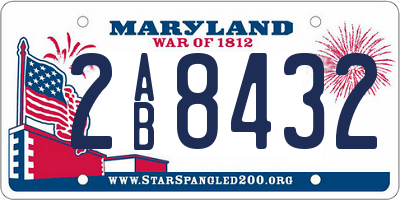 MD license plate 2AB8432