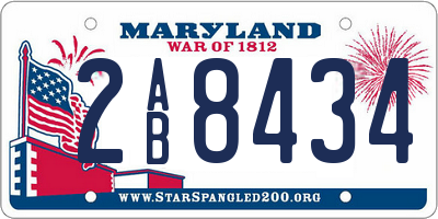 MD license plate 2AB8434