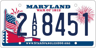 MD license plate 2AB8451