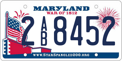 MD license plate 2AB8452