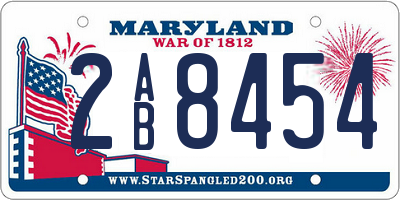 MD license plate 2AB8454