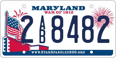 MD license plate 2AB8482