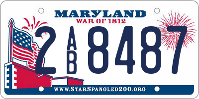 MD license plate 2AB8487