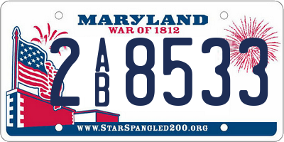 MD license plate 2AB8533