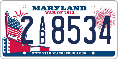 MD license plate 2AB8534