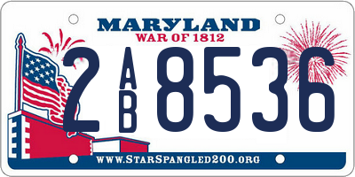 MD license plate 2AB8536