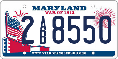 MD license plate 2AB8550