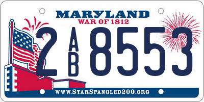 MD license plate 2AB8553