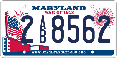 MD license plate 2AB8562