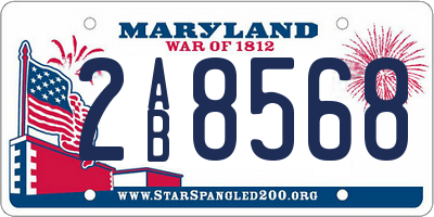 MD license plate 2AB8568