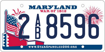 MD license plate 2AB8596
