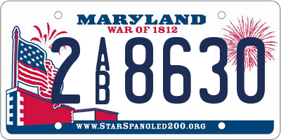 MD license plate 2AB8630