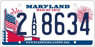 MD license plate 2AB8634