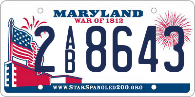 MD license plate 2AB8643