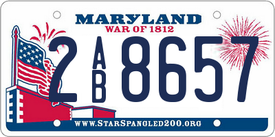 MD license plate 2AB8657