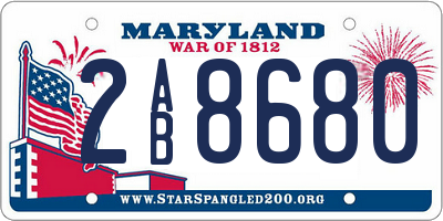 MD license plate 2AB8680