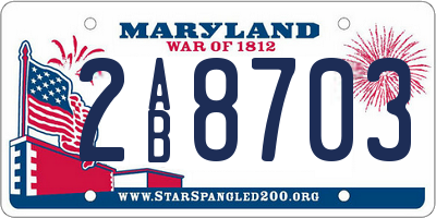 MD license plate 2AB8703