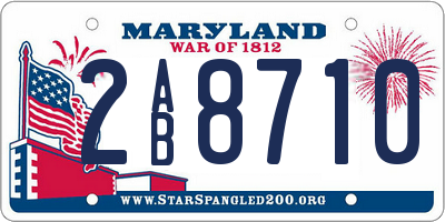 MD license plate 2AB8710