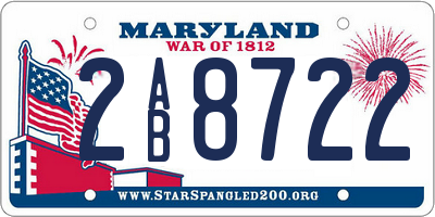 MD license plate 2AB8722