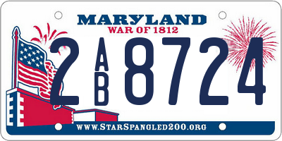 MD license plate 2AB8724