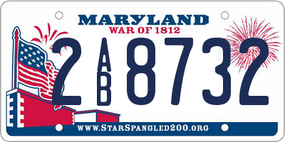MD license plate 2AB8732
