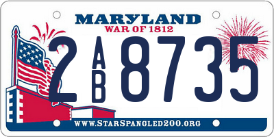MD license plate 2AB8735