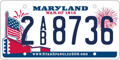 MD license plate 2AB8736