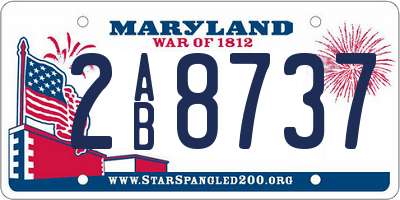 MD license plate 2AB8737