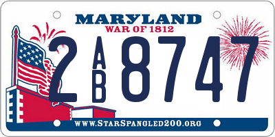 MD license plate 2AB8747